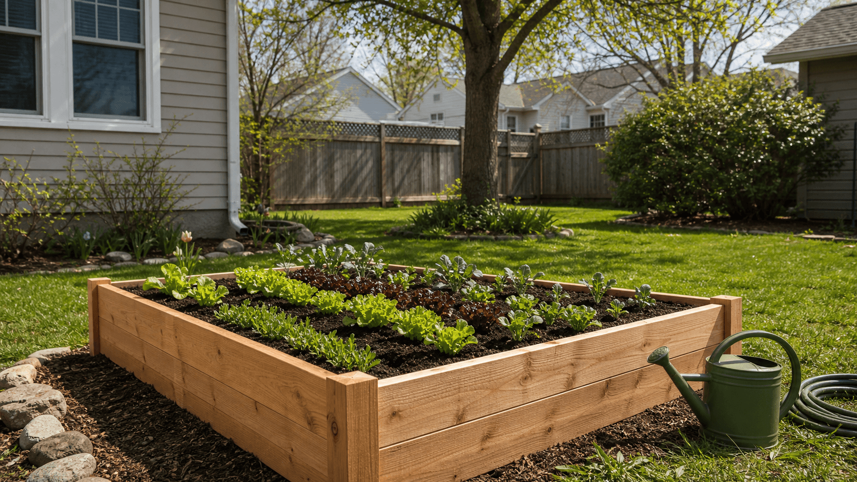 Backyard raised bed garden service in Fishers, Indiana